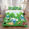 Smurfs Forest Print 3Pcs Bedding Setduvet Cover With 2 Bedropillowcase Home Birthday Gift