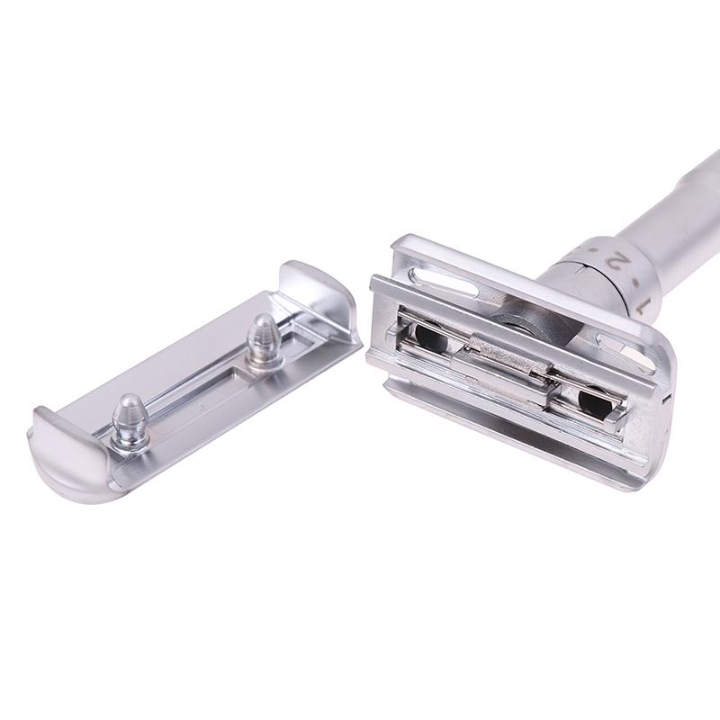 Men Shaver Barber Tools Hair Razor Adjustable Double Edge Classic Safety Razor With 5 Pcs Stainless Steel Blades Shaver