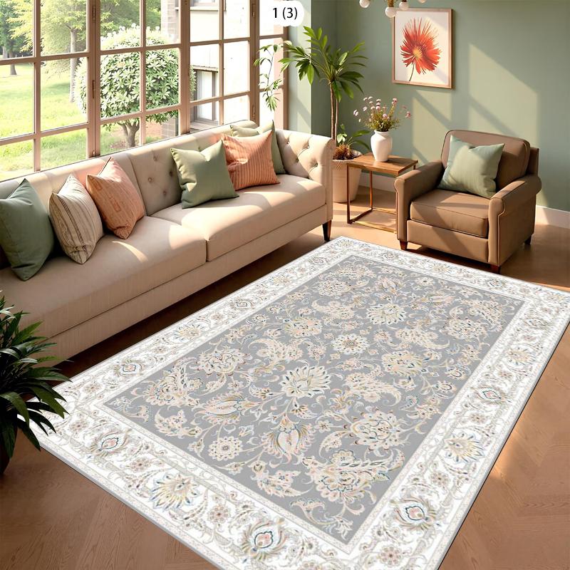 

3D Geometric Flower Carpet Mat Rug Home Decoration Living Room Bedroom Floor Decor Retro Medallion Art Deco Style Non Slip Rugs 40x60cm