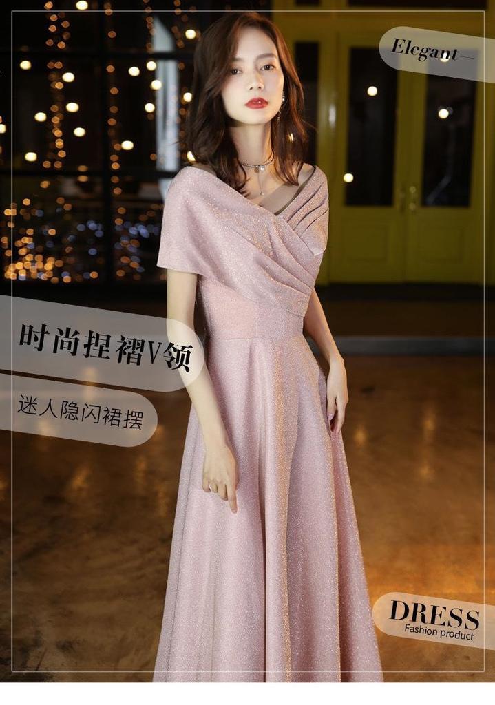 Toast large size evening dress women's 1011 new banquet host elegant temperament annual meeting show thin performance art test car model