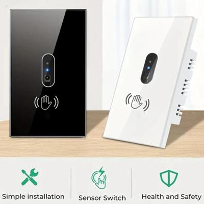 Comutator de Perete cu Infraroșu cu Fir Senzor Infraroșu cu Undă Nu Necesită Atingere EU UK 220V Panou Ecran Sticlă Electric