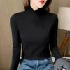 Winter Half-high Collar Thickened Double-sided German Velvet Warm Slimming Korean Style Long-sleeved Base Layer