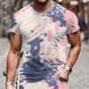 Summer Fashion Men's Abstract Art Graffiti 3D Printed T-shirt Comfortable Soft Breathable Loose Large Casual Sports Versatile Short Sleeve T-shirt