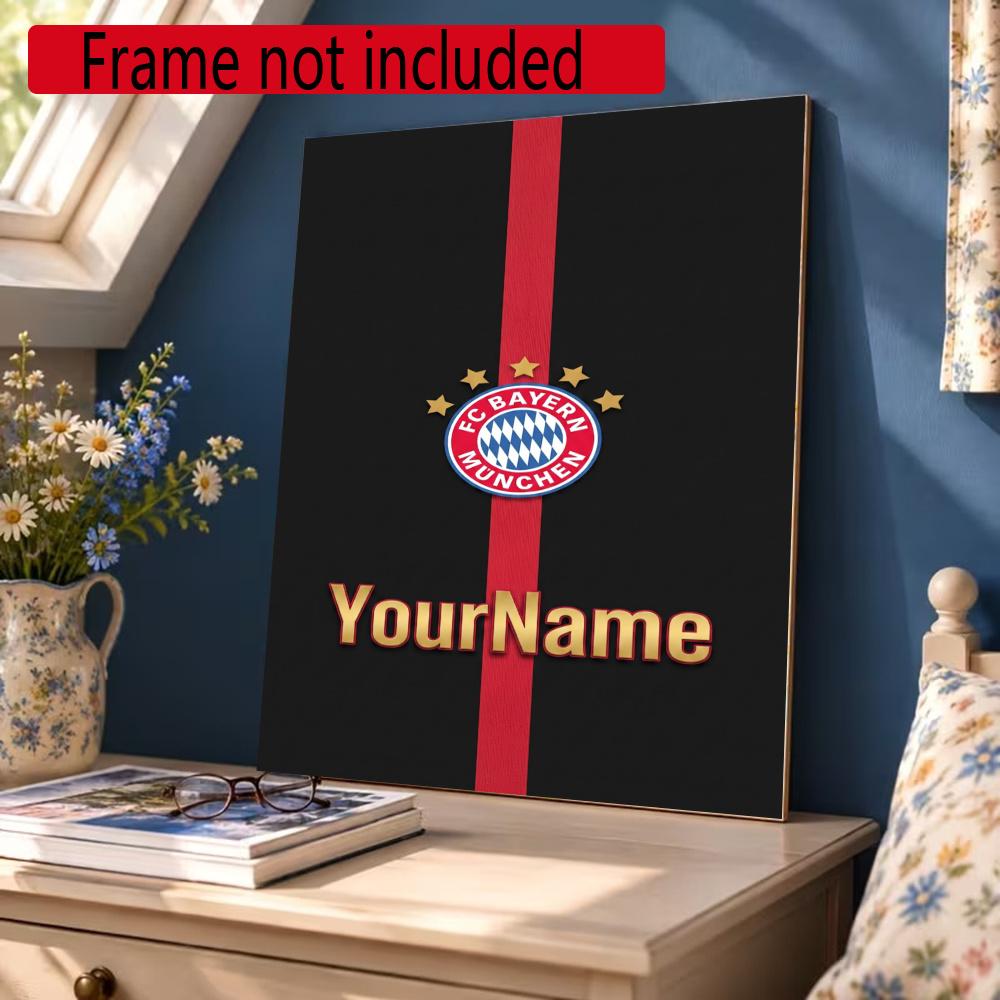 Fc Bayern Mnchen Customize Your Name Diamond Painting Round Diamond Diy Frameless Holiday Artwork Suitable For Home Office Wall Decoration