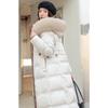 Winter Down Cotton Parkas Jacket Women's X-Long Faux Fur Collar Padded Jacket Thick Loose Large Size Padded Jacket