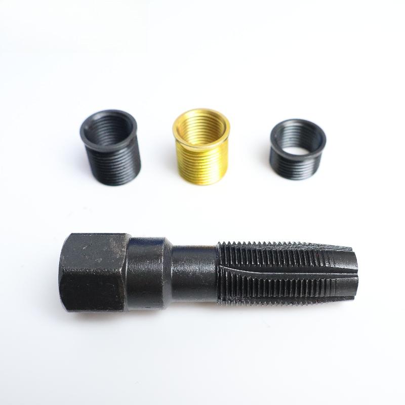 16Pcs M14 x 1.25 Spark Plug Thread Repair Kit Cylinder Head Rethread Tap Tool Set Helicoil Inserts for Auto Motorcycle Engine