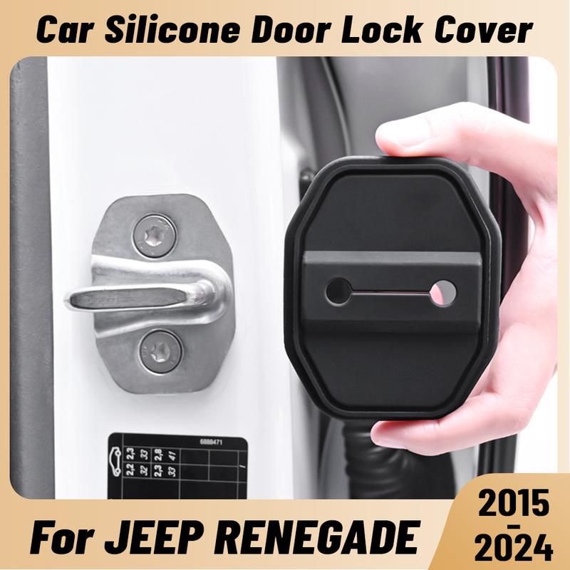 For JEEP RENEGADE 2015-2024 Car Door Shock Absorber Door Lock Protector Silicone Auto Door Lock Latches Cover Accessories