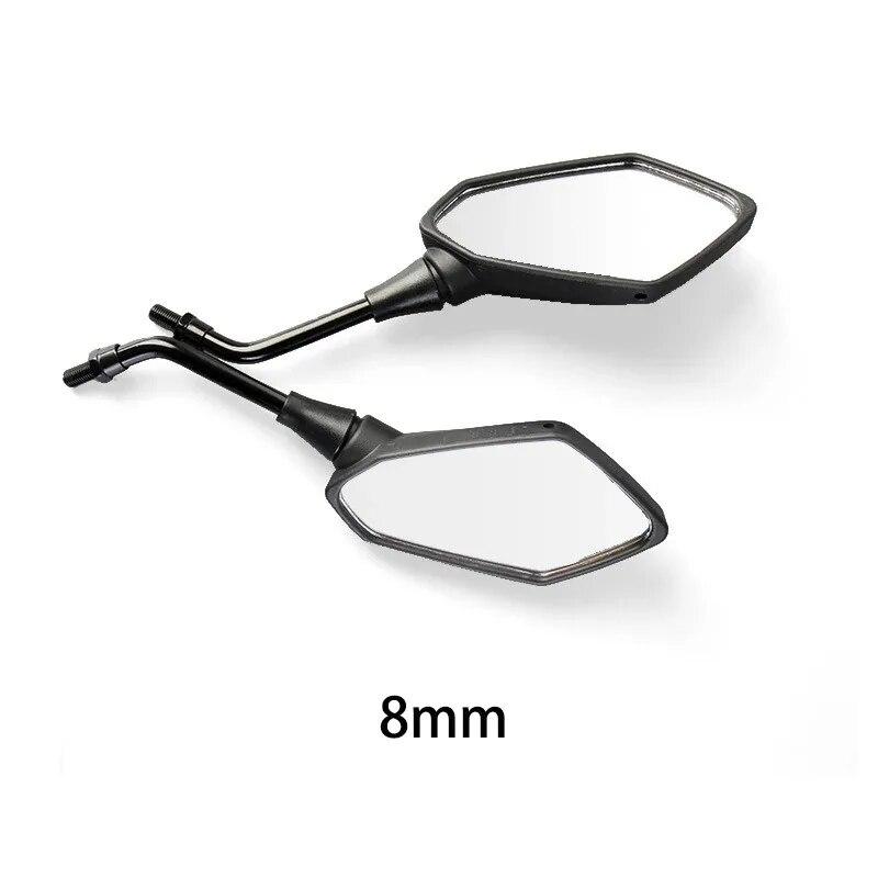 2Pcs/Pair 8mm 10mm Motorcycle Mirror Scooter E-Bike Rearview Mirrors Electromobile Back Side Convex Mirror