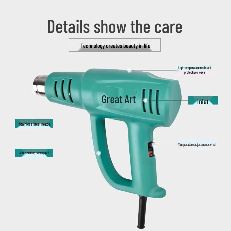 Dayi 2000W Electric Industrial Heat Gun CN Plug (adapter Included)