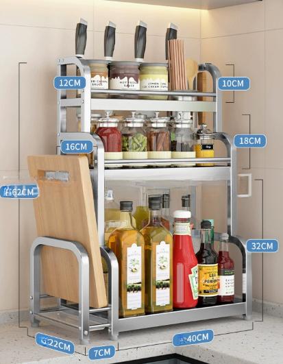 

New Kitchen Rack Chopsticks Barrel Seasoning Bottle Stainless Steel Storage Rack Countertop Knife Holder Kitchen Supplies
