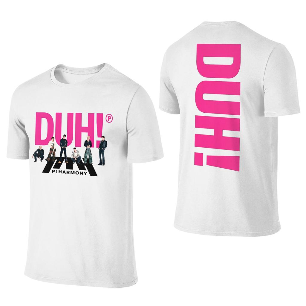 2025 Summer Mens Womens P1Harmony 2025 Tour Kpop Idol Shirt Cotton Printed Tee Shirts P1HARMONY DUH! Top Clothing