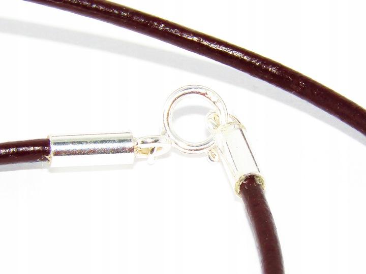 Rzemyk Brązowy Z Zapięciami Ze Srebra Próby 925 Średnica 2 Mm Długość 65 Cm