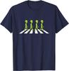 Alien Abbey Road Crossing Parody Graphic Tee Cool Funny Cotton T-Shirt Trip