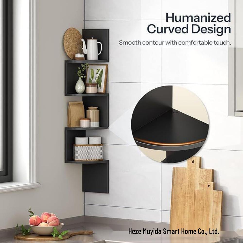 Corner Wardrobe Shelf: Multi-layer Wall Bookshelf & Display Rack for Bedroom or Living Room