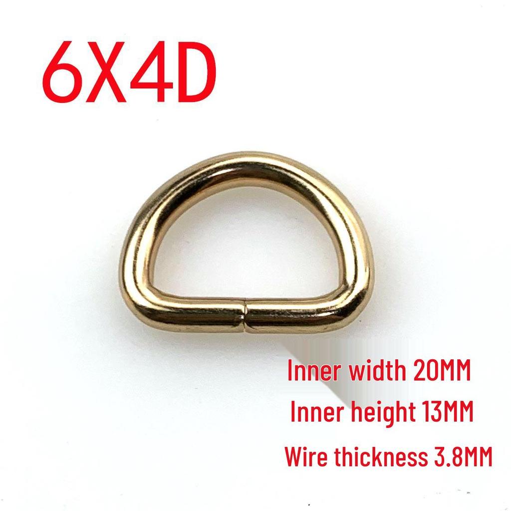 3.8mm Thick D-Ring Buckle Hardware for Bag Straps and Side Hooks