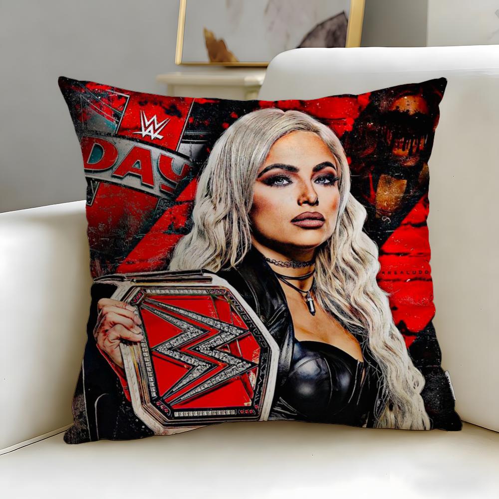 popular wrestler Liv Morgan Cushion Cover Soft  EasyWash Pillow Case  Versatile for Couch Bed Travel and Office