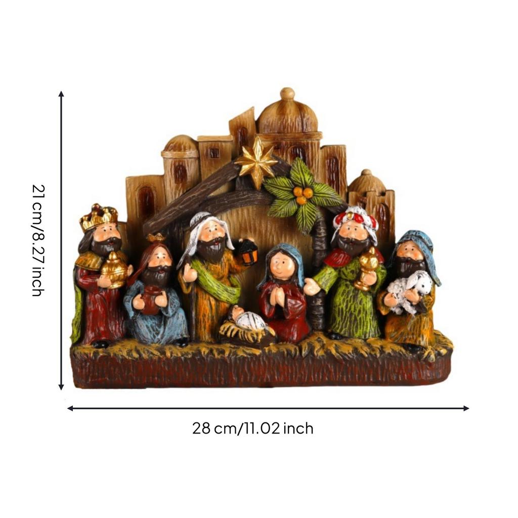 Tabletop Nativity Compact Decoration Warm for Holiday Centerpiece, Collectors