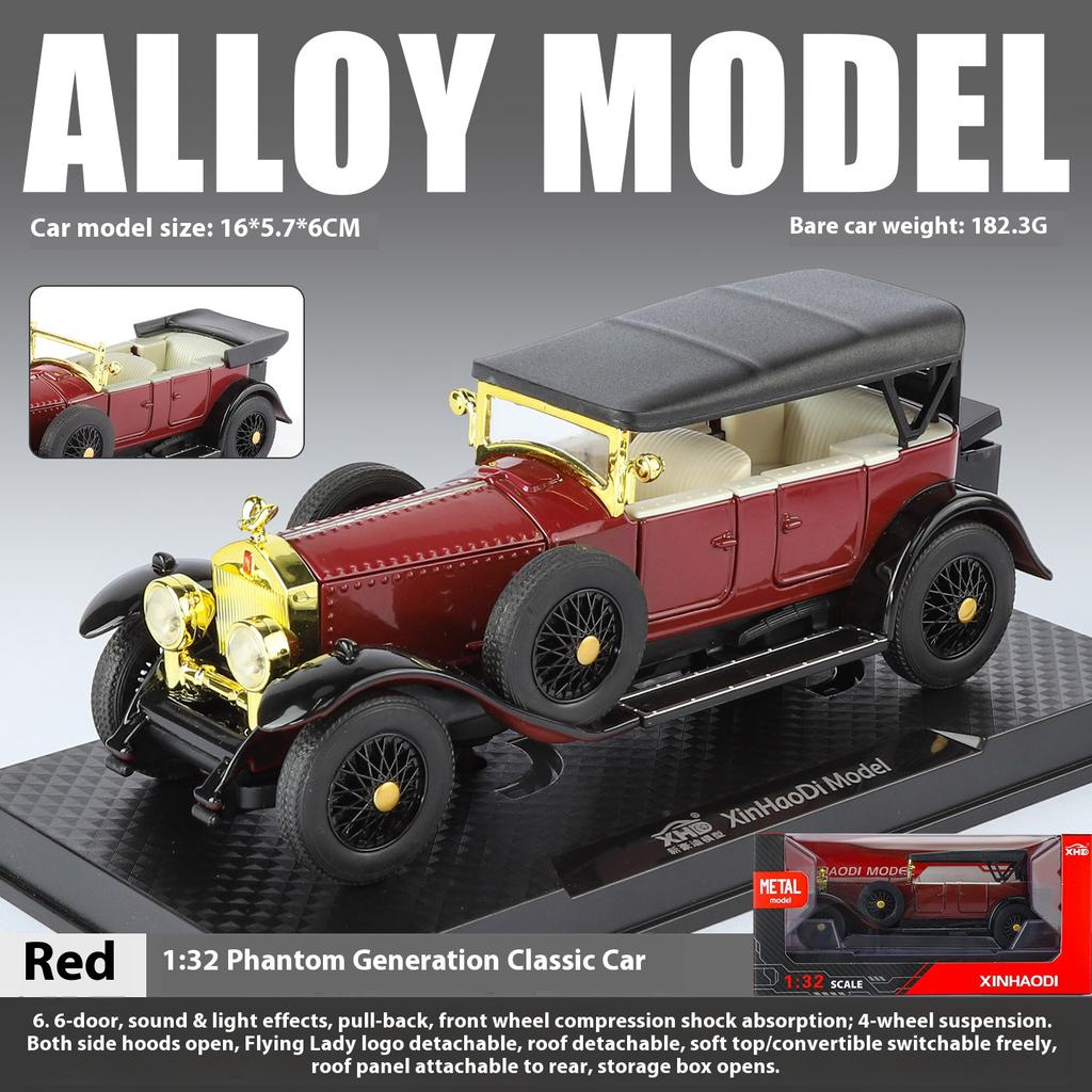 1:32 Rolls Royce Phantom I Classic Luxury Car Alloy Metal Diecast Model Car High Simulation Decoration Children Toy Cars Present