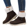 Snow boots women's winter wish cotton shoes new belt buckle warm large size velvet side zipper
