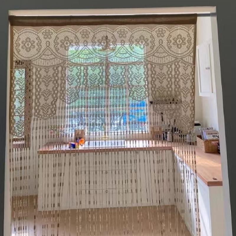 Jacquard Quasten Vorhang Raumteiler, 100x200cm Türvorhang für Wohnzimmer, Heimdeko Sichtschutz, Leichte Hängepartition