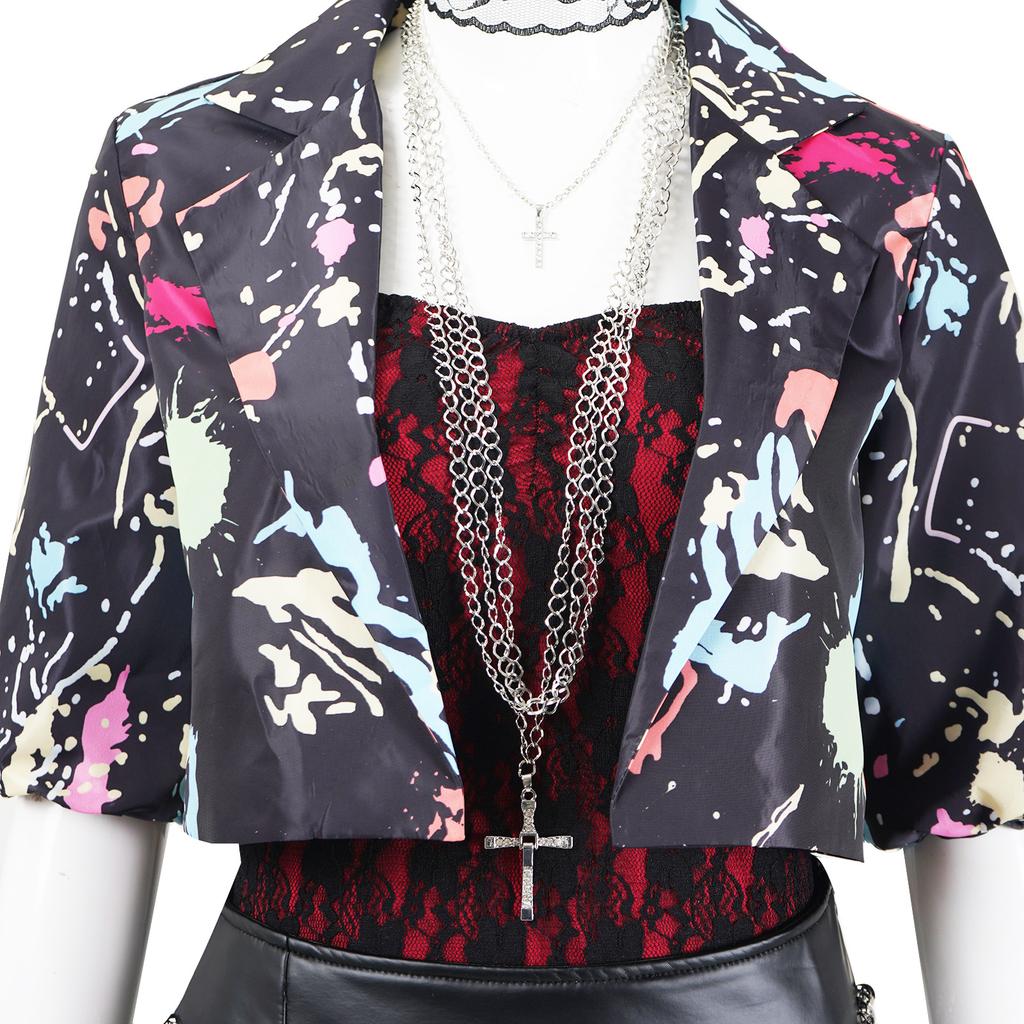 Heavy Metal Rock The Chicks Women's Bodycon Dress Cosplay Costume Glam Rock Full Set Outfit for Halloween Concert Party
