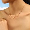 Korean Style Titanium Steel Small Flower Diamond Necklace for Women - Sweet Design Clavicle Choker