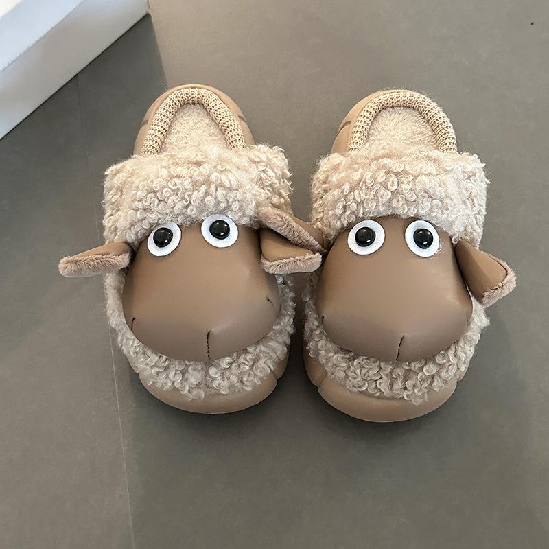 Fashion plush cute cartoon lamb cotton warm mop girl 2025 autumn and winter new room plush bag head mop