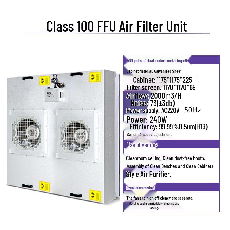 Class 100 Cleanroom FFU Fan Unit with Air Purifier Filter