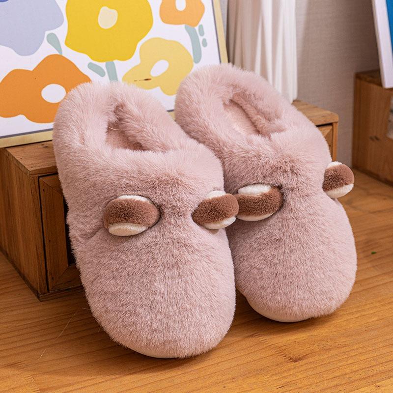 Mao Mao slippers women's outer wear new warm indoor home student dormitory thick-bottomed cotton slippers women's autumn and winter