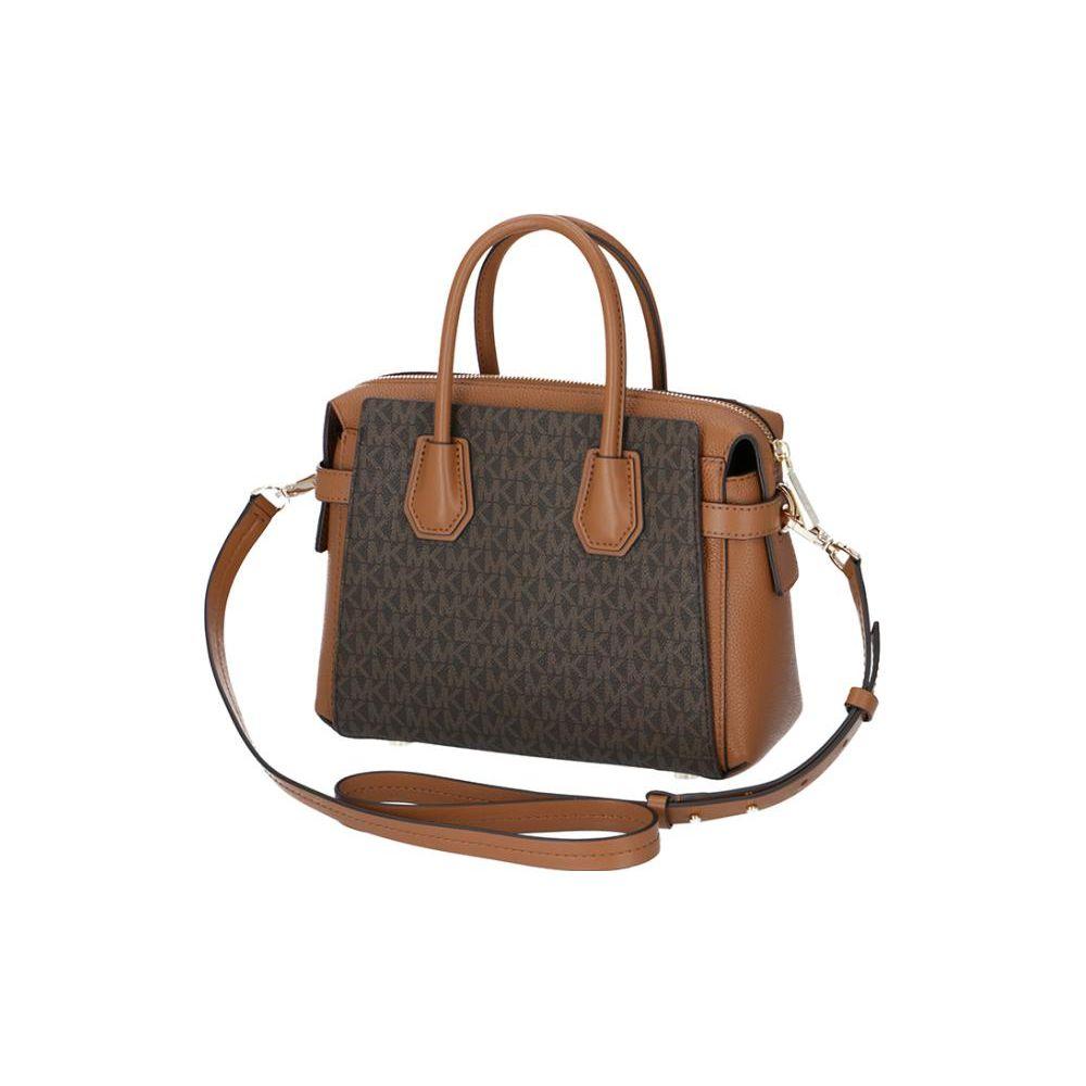 Michael Kors MK Mercer Vintage Floral Print Color Block Lock Decoration Faux Leather Handheld Shoulder Crossbody Bag Small Women Bags 30S9GM9S1B-200