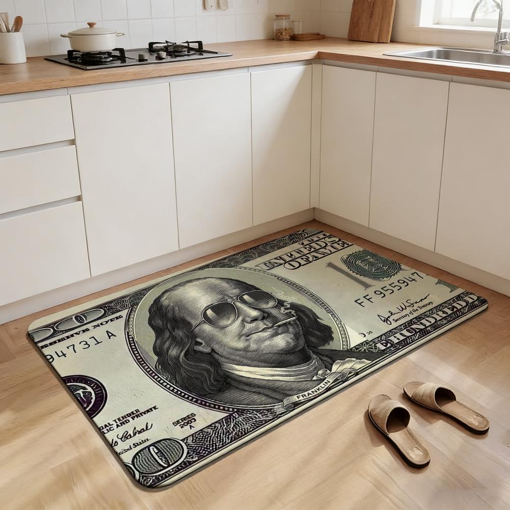 Moderne U-USD Dollar Bargeld Bodenmatte Rutschfest Schnelltrocknend Kieselgur Badematte, Saugfähige Fußmatte