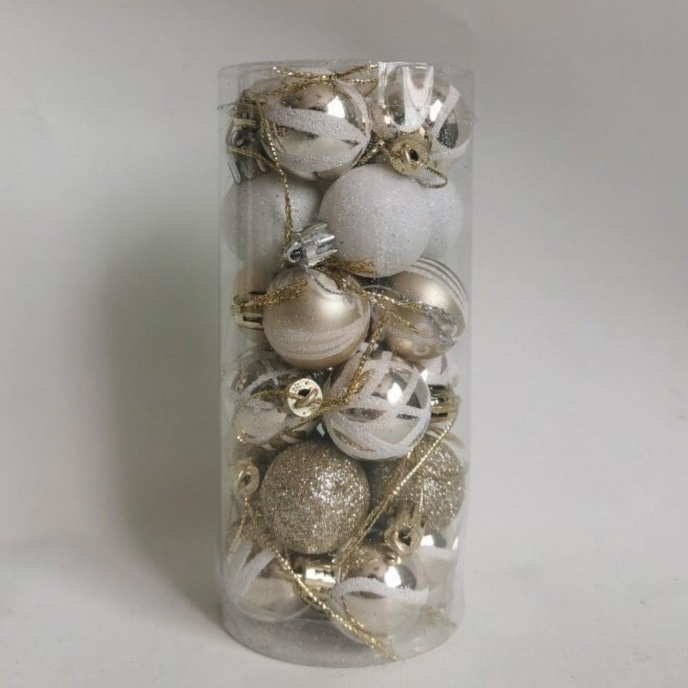 Neues 3cm Bemaltes Weihnachtskugel-Set Weihnachtsbaumkugeln Geschenkkugel Weihnachtsbaumbehang Weihnachtsdekorationen Kunststoff Weihnachtsornamentkugel