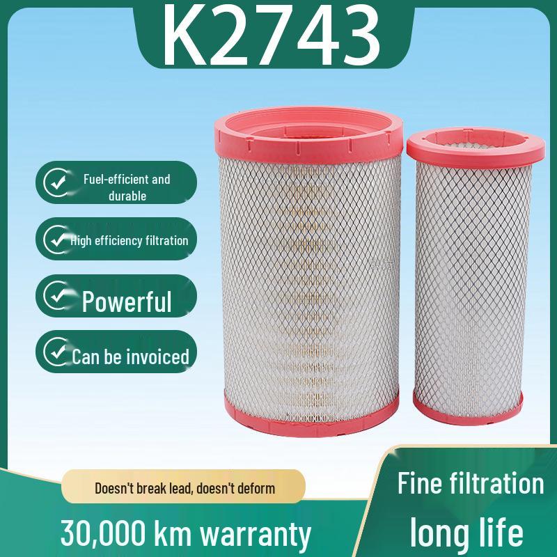 K2743 Air Filter for Yutong Golden Dragon AF26595/AA90140 and Higer Yaxing Buses