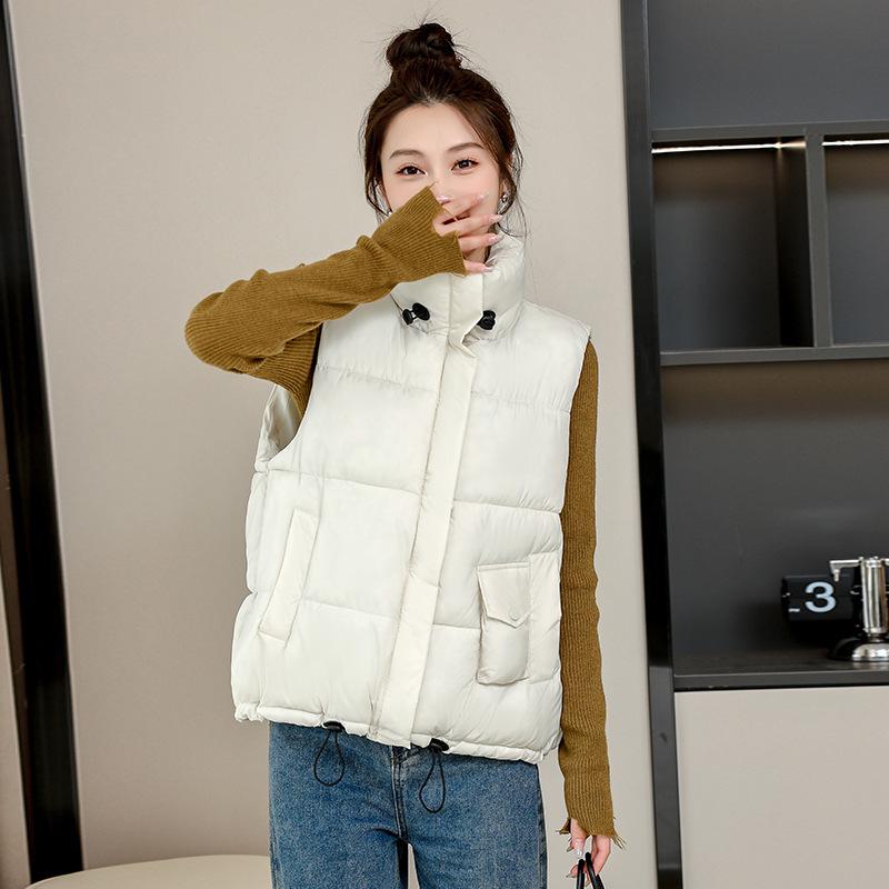 Women's Loose Sleeveless Down Cotton Padded Vest for Autumn and Winter