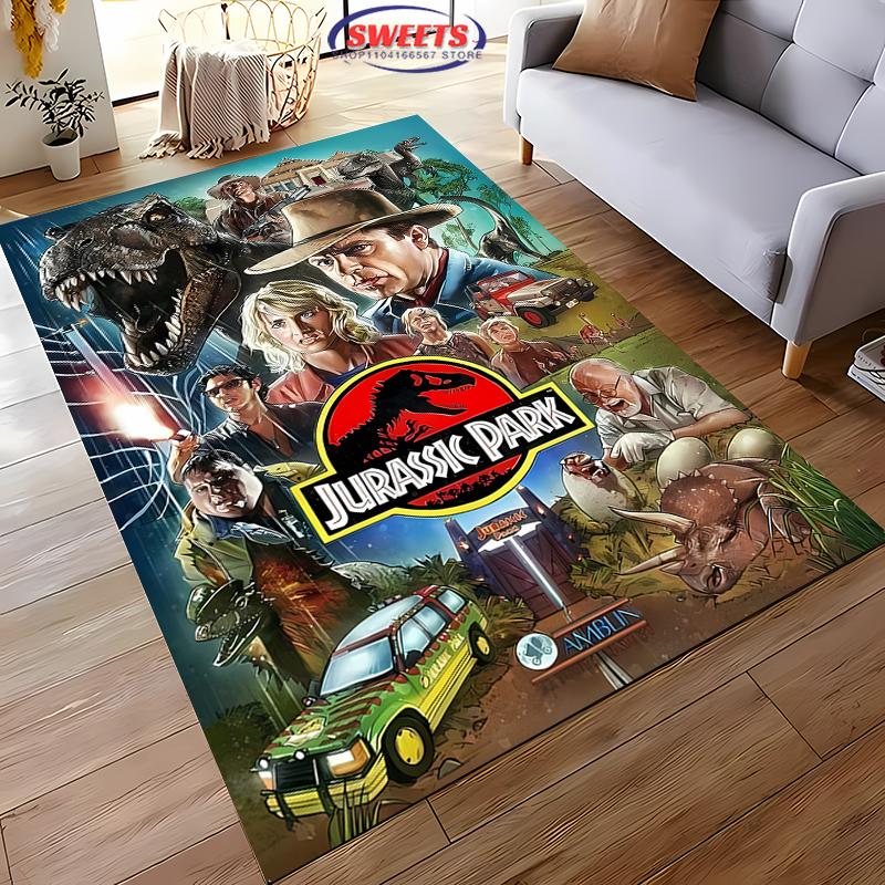 New Shelves ! Classic Jurassic Park Carpet, Living Room Bedroom Office Children's Room of Choice, Non-slip Machine Washable Mat