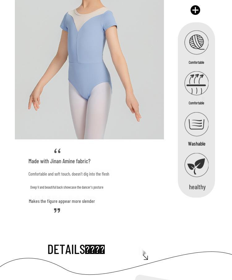 Kurzärmeliges Ballett- und Gymnastik-Tanzkleid für Kleinkind-Mädchen mit Trägerdesign
