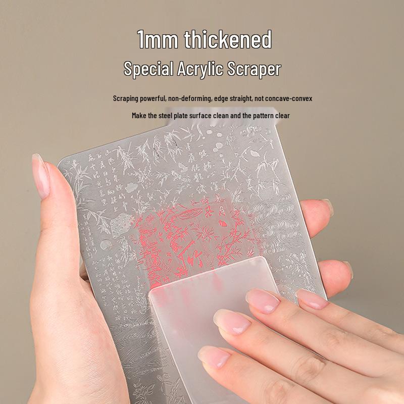 Płytki do zdobienia paznokci w stylu chińskim - Wzory motyli, koronki, kwiatowe i bambusowe