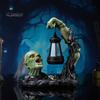 Halloween Skeleton Ornament Scary Resin Skull Lantern Statue Desktop Skeleton Hand Candle Holder for Garden Yard Indoor Outdoor Decor