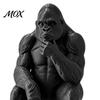Desktop Muscle Man Ornament 3D Printed Thinking Gorilla Figurine, Mini Thinker Statue, Modern Home Office Accents Minimalist Sitting Sculpture