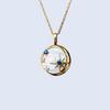 Starry River S925 Silver & 14K Gold-Plated Necklace with Zircon, Mother-of-Pearl, Sapphire, Star & Moon Pendant