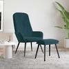 Recliner Chair with Ottoman Blue Velvet