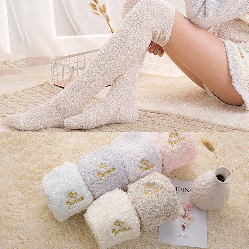 fleece thigh high socks