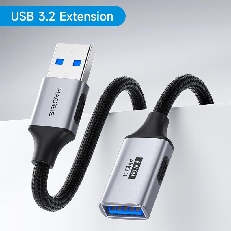 

Hagibis USB 3.2 Extension Cable USB A Male to Female Braided Extender Cord Fast Data Transfer for Keyboard Mouse Printe SSD 0.5m