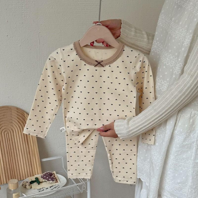 A Kids Thermal Underwear Set Cartoon Cotton Homewear 3-8 Years Old