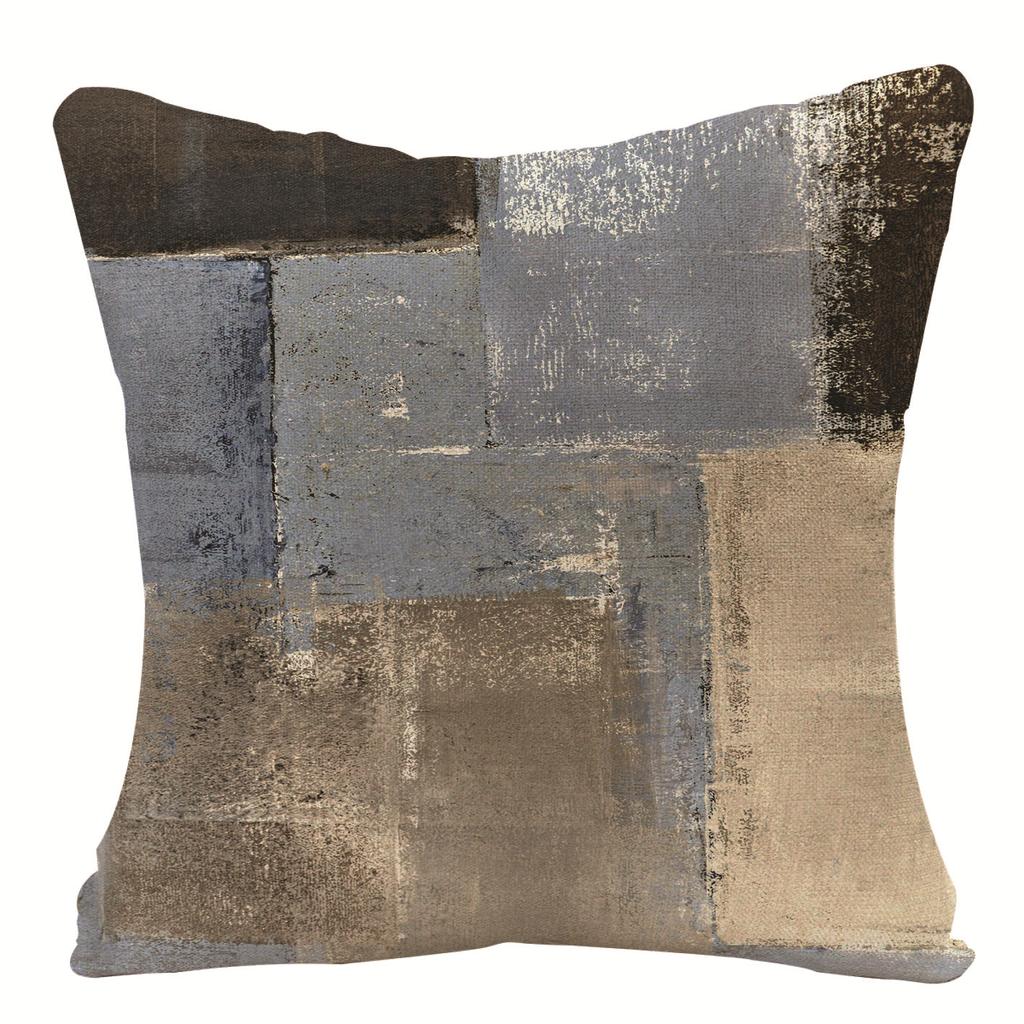 Home Oil Painting Geometric Abstract Pillow Case Sofa Pillow Cushion Cover