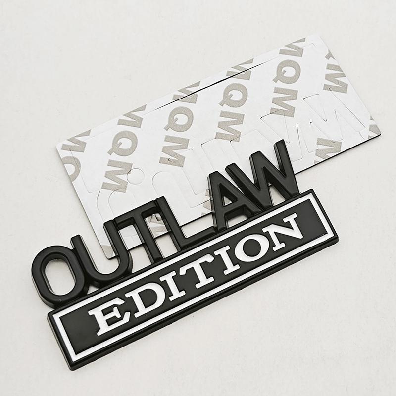3D Metal OUTLAW EDITION Emblem Sticker Badge Fender Funny Decals Car Truck Replacement Door Decoration for Universal Car SUV
