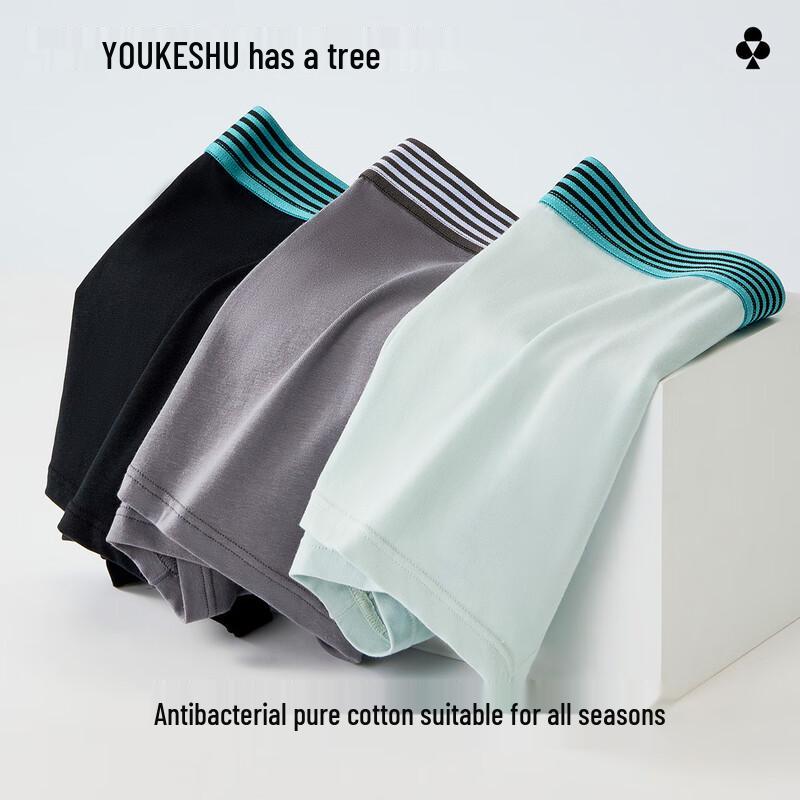 Youkeshu Herren Reine Baumwolle Maulbeerseide Antibakterielle Boxershorts