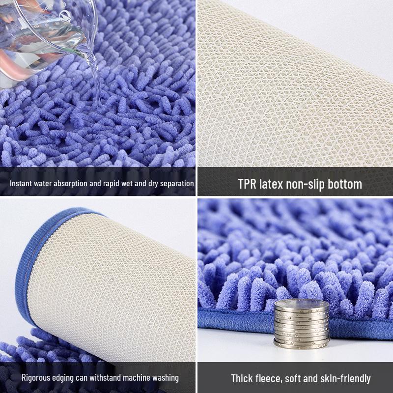 Chenille Absorbent Anti-Slip Floor Mat for Bedroom, Kitchen, Living Room, Bathroom Entrance