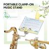 Portable Clamp-On Trumpet Music Stand, Universal Martining Grila Sheet Clip Holder for Saxophone, Tenor Horn, Trumpet, and Wind Instruments