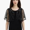 Capă cu paiete vintage rochie de seară: Șal Cardigan din Plasă pentru Femei